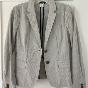 J. Crew Women’s Seersucker Schoolboy Blazer Sz 0